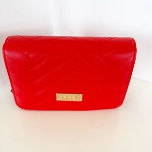 NWT Bebe Sophia Red Quilted Vegan Leather Crossbody Purse